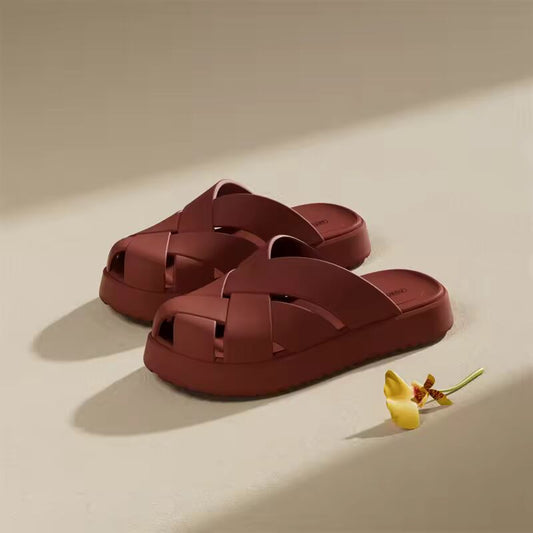 Men Summer Anti-slip EVA Closed-Toes Slippers Women Soft Outdoor Baotou Sandals Couple Unisex Home Indoor House Shoes Footwear